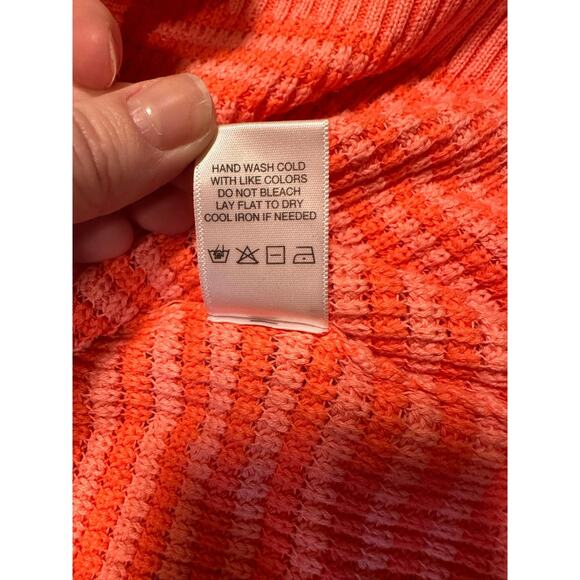 Michael Stars Textured Cozy Knit Sweater Size S CoralOrange Ombre CoastalCowgirl - Picture 5 of 6